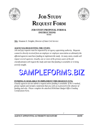 Job Study Proposal Template docx pdf free